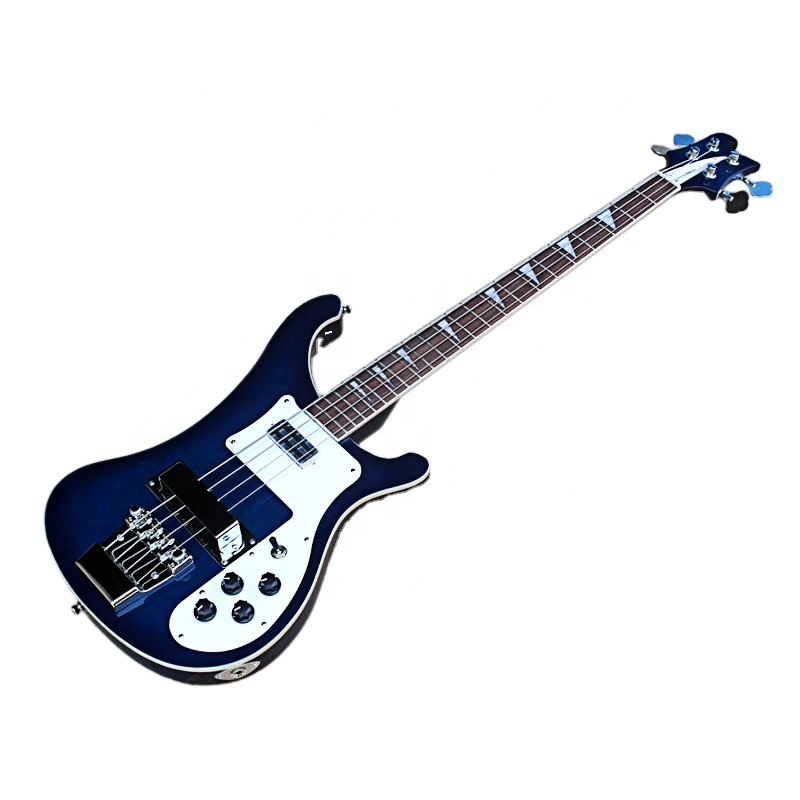 Bass Guitar Strings - Blue Electric Bass Guitar with 4