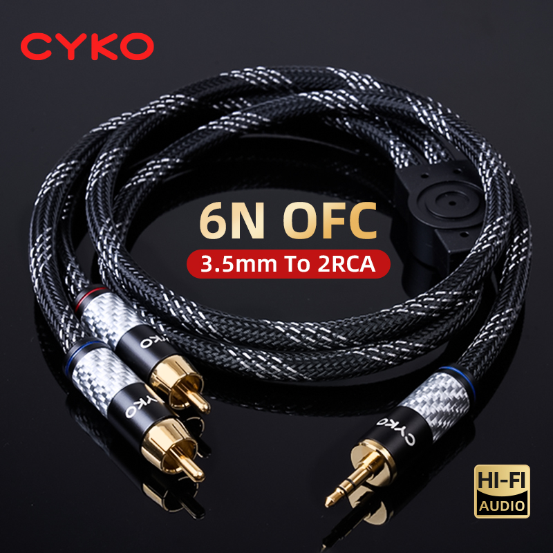 Audio Music Splitter - CYKO Hifi 6N OFC Audio Cable