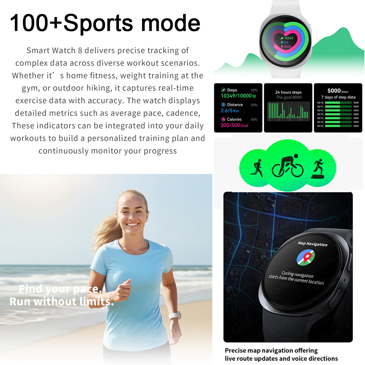 2026 New Watches 8 Mini GPS Tr - Audio Music Light 评论和价格