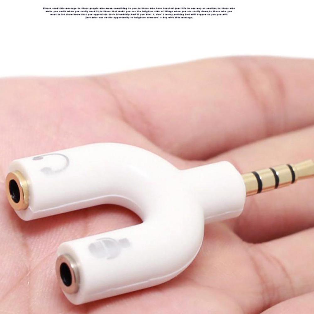 1PC Dual 3.5MM U Type Adapter  - Audio Music Splitter 评论和价格