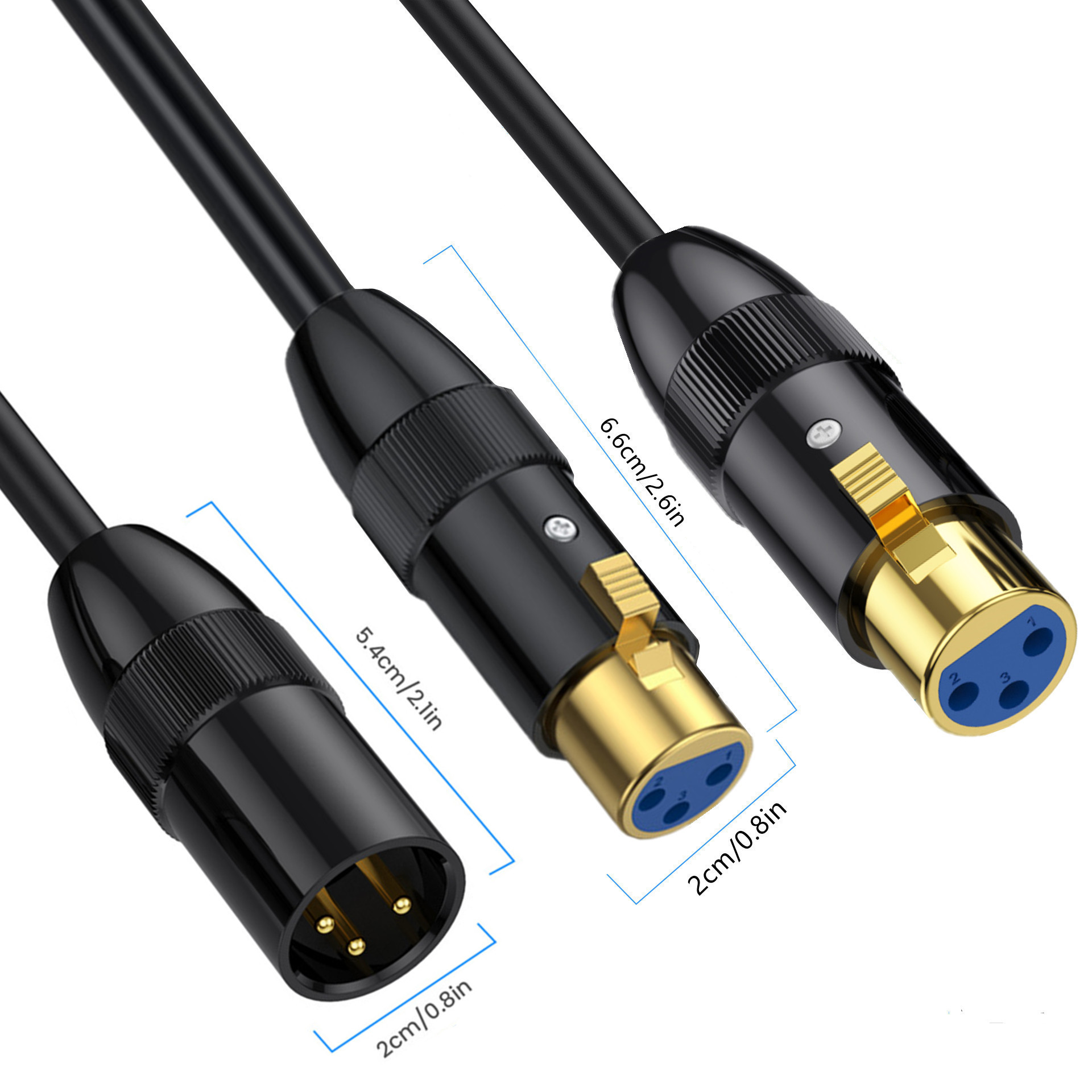 XLR 3P Splitter Cable, XLR Mal - Audio Music Splitter 评论和价格