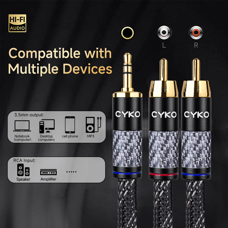 CYKO Hifi 6N OFC Audio Cable 3 - Audio Music Splitter 评论和价格