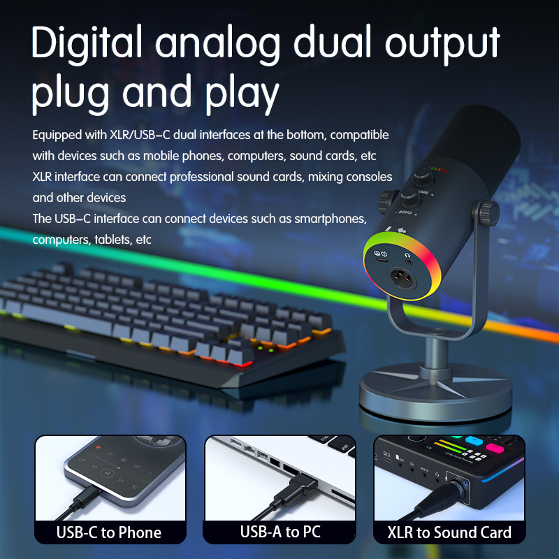 Gaming Microphone USB/XLR Cond - Recording Pop Filter 评论和价格