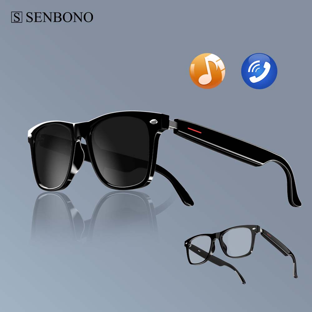 SENBONO E13 Smart Glasses:Blue - Audio Music Light 评论和价格
